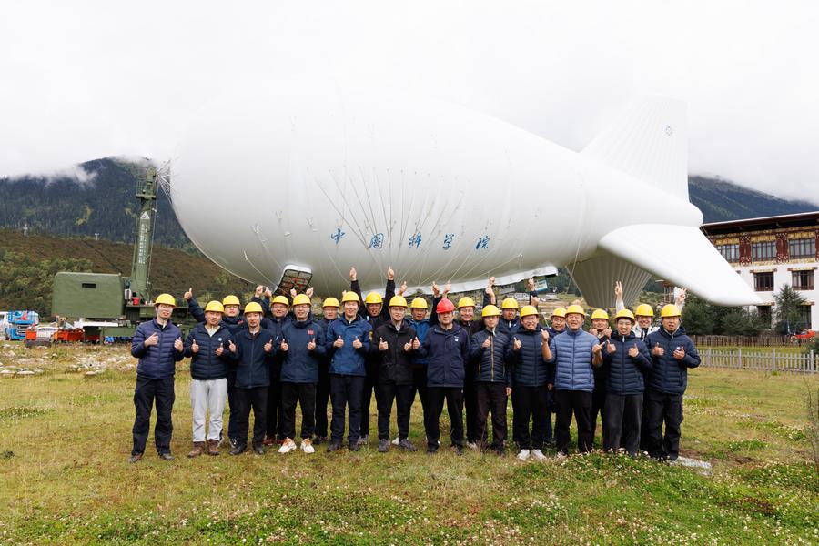 Tethered Balloon Experiment Successfully Carried out in SW China's Xizang